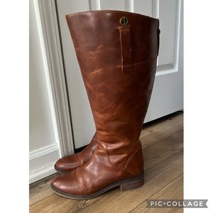EUC Wide Calf Franco Sarto Becky Boots - Camel Brown Leather